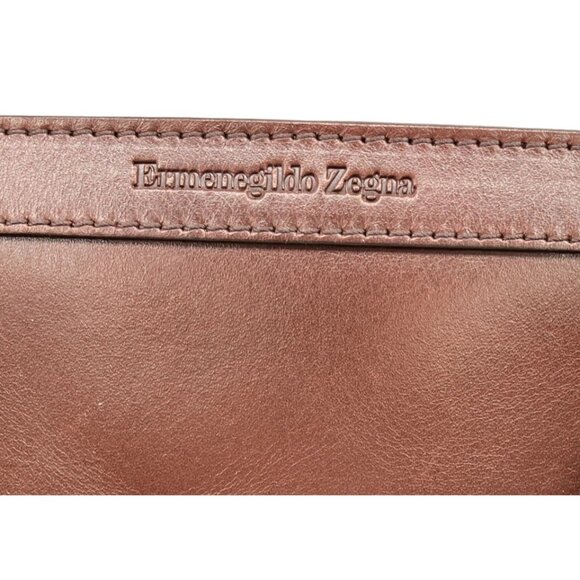 XL Ermengildo Zegna Brown Messenger Briefcase Travel Bag Plus Key Chain Fob - Picture 3 of 14